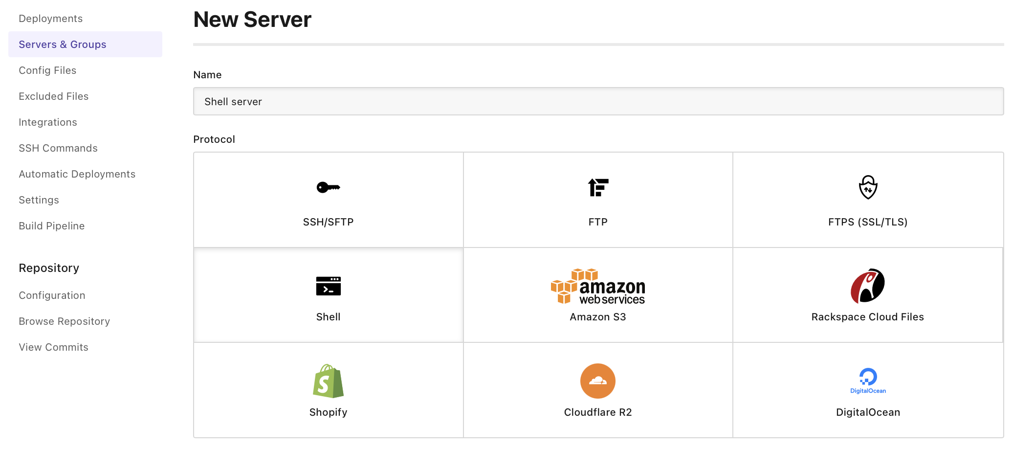 Shell server protocol